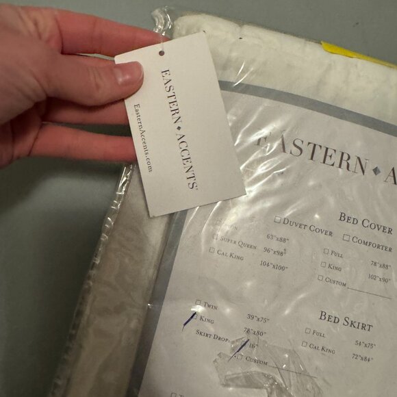 NWT Eastern Accents 16" King Bed Skirt -VALENTINA METALLIC, Pleated - Picture 4 of 7